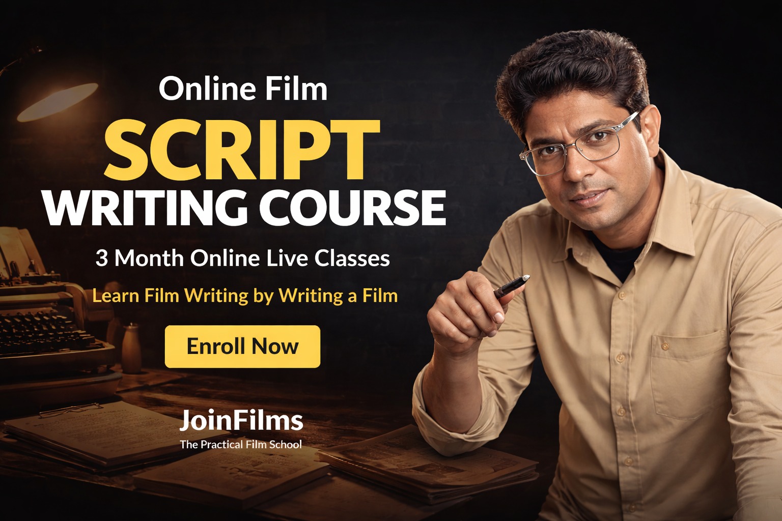Online Live Film Script Writing Course — JoinFilms Academy